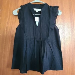 NWT LOFT / Ann Taylor Black Ruffle Sleeve Top